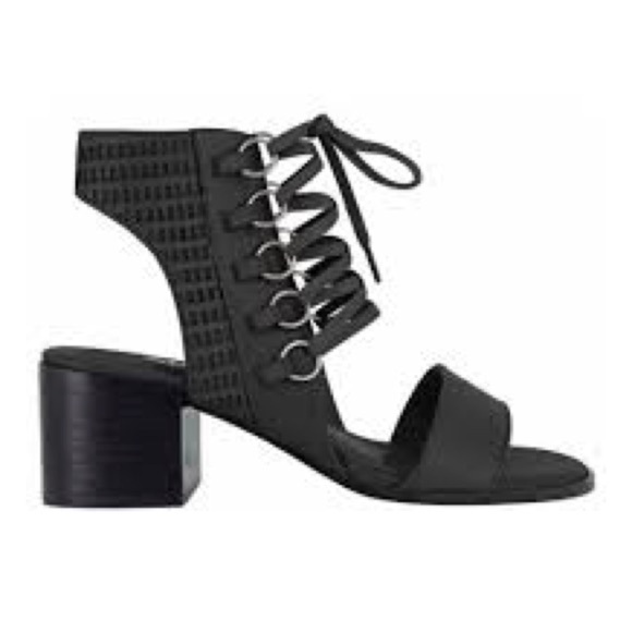 Senso black leather low heel lace up sandals - size 40 / US 9 - Picture 2 of 8